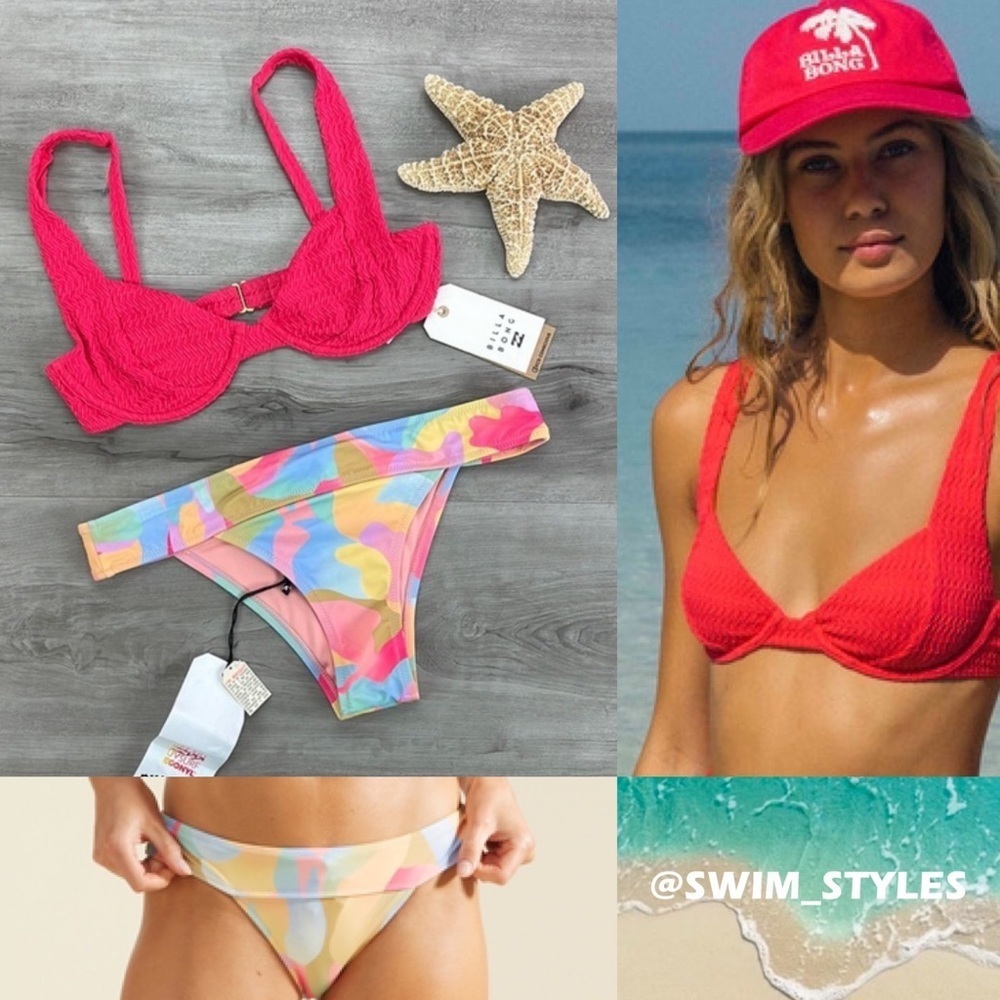 ☀️BILLABONG☀️ CHASING TIDES EMMA A/Div Skimpy Bikini SET
